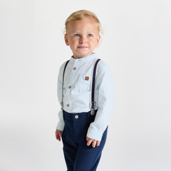 قميص أكسفورد أزرق فاتح للأولاد الصغار